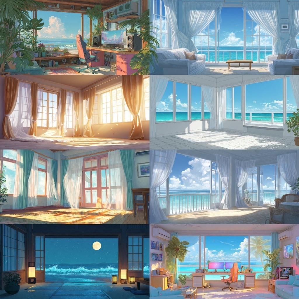 【背景素材】部屋400枚(Vol.1 春夏秋冬,ゲーミング,ホラー系部屋)