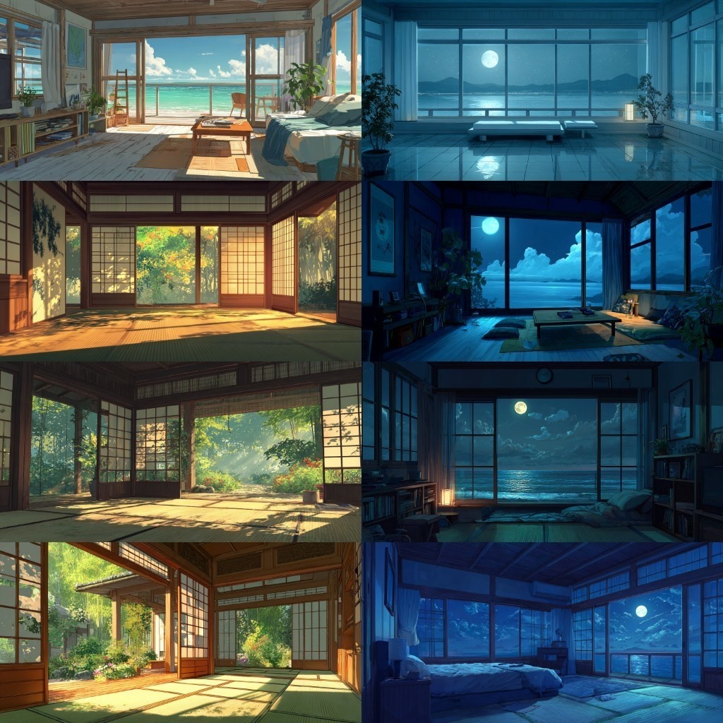 【背景素材】部屋400枚(Vol.1 春夏秋冬,ゲーミング,ホラー系部屋)