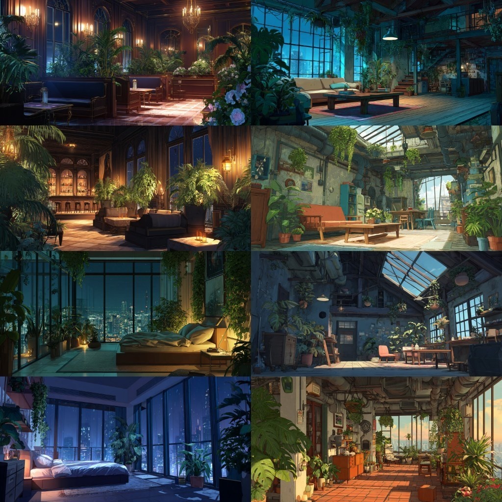 【背景素材】部屋400枚(Vol.2 植物,水槽,高層階系部屋)