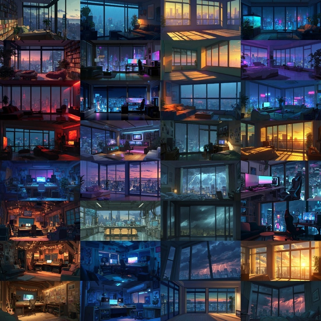 【背景素材】部屋400枚(Vol.2 植物,水槽,高層階系部屋)