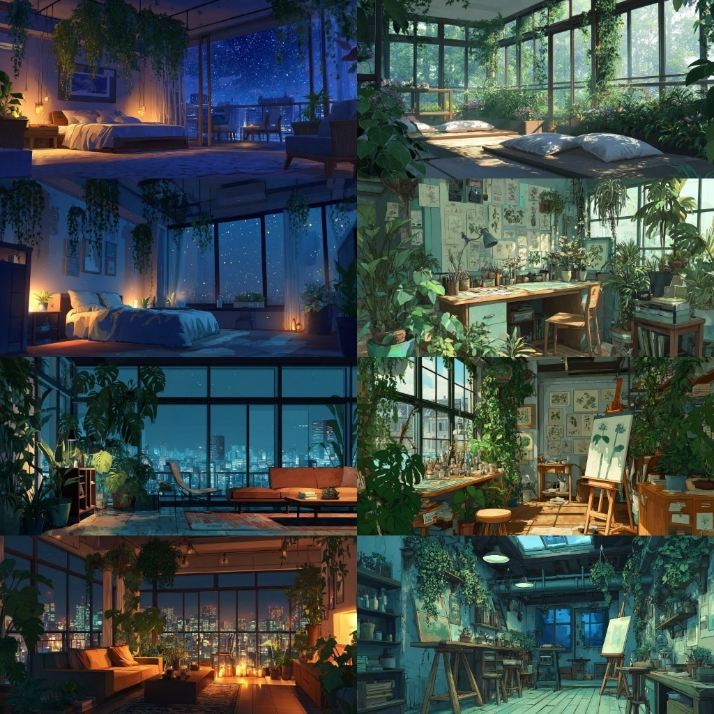 【背景素材】部屋400枚(Vol.2 植物,水槽,高層階系部屋)