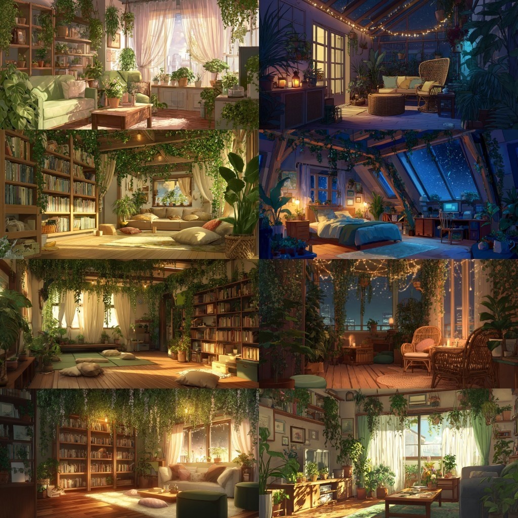 【背景素材】部屋400枚(Vol.2 植物,水槽,高層階系部屋)