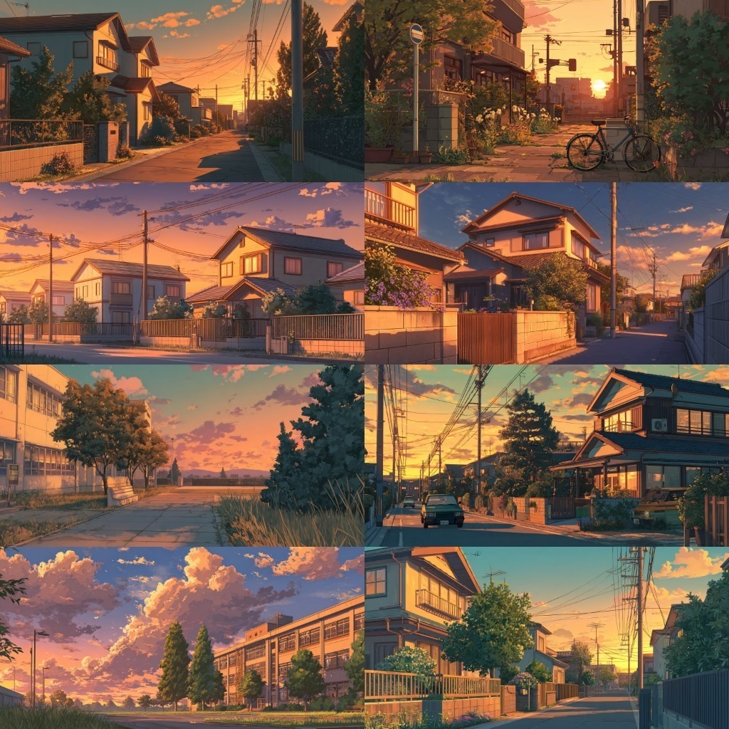 【背景素材】夕方の風景420枚(ノスタルジック,街なか,室内,夕景色)