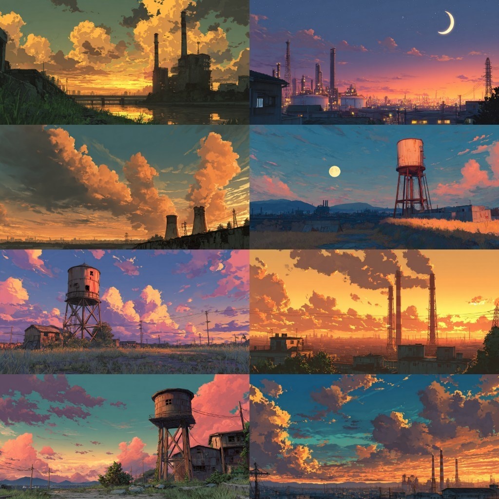 【背景素材】夕方の風景420枚(ノスタルジック,街なか,室内,夕景色)