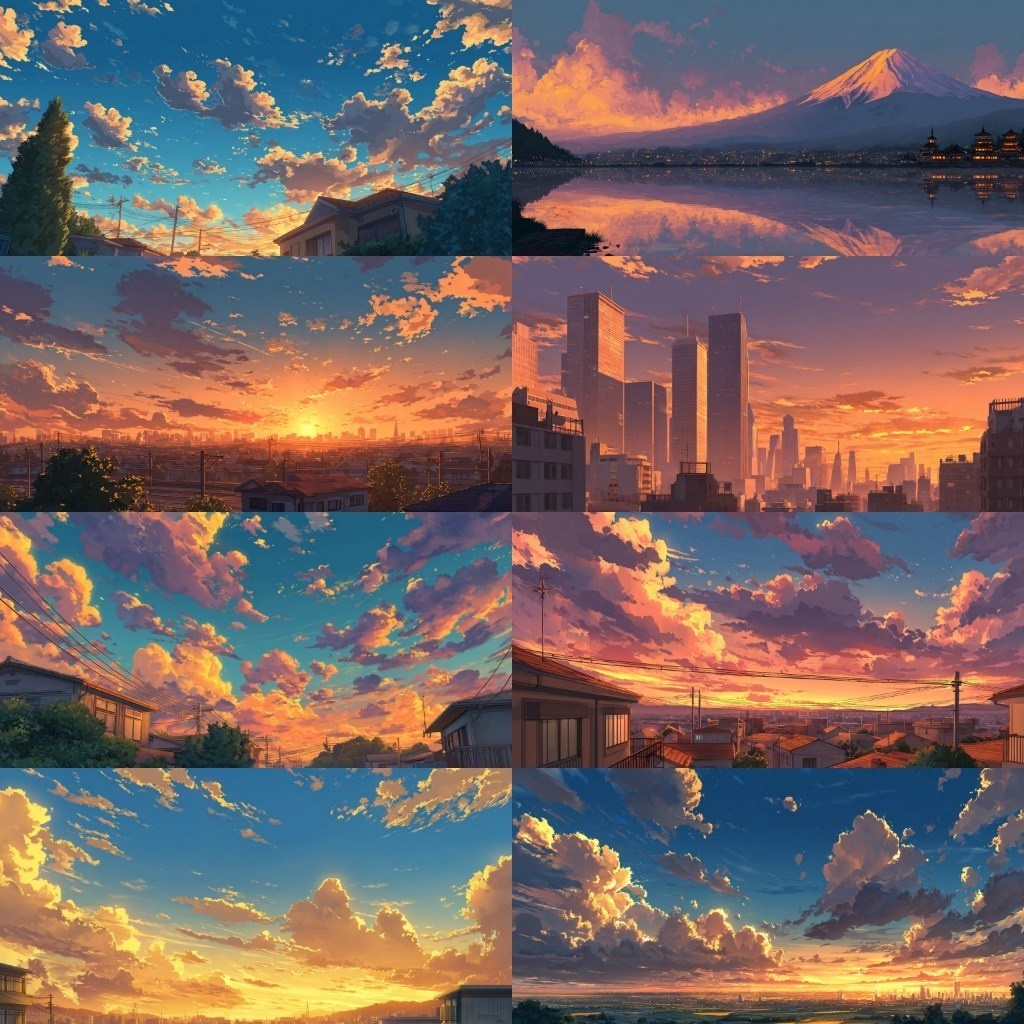 【背景素材】夕方の風景420枚(ノスタルジック,街なか,室内,夕景色)