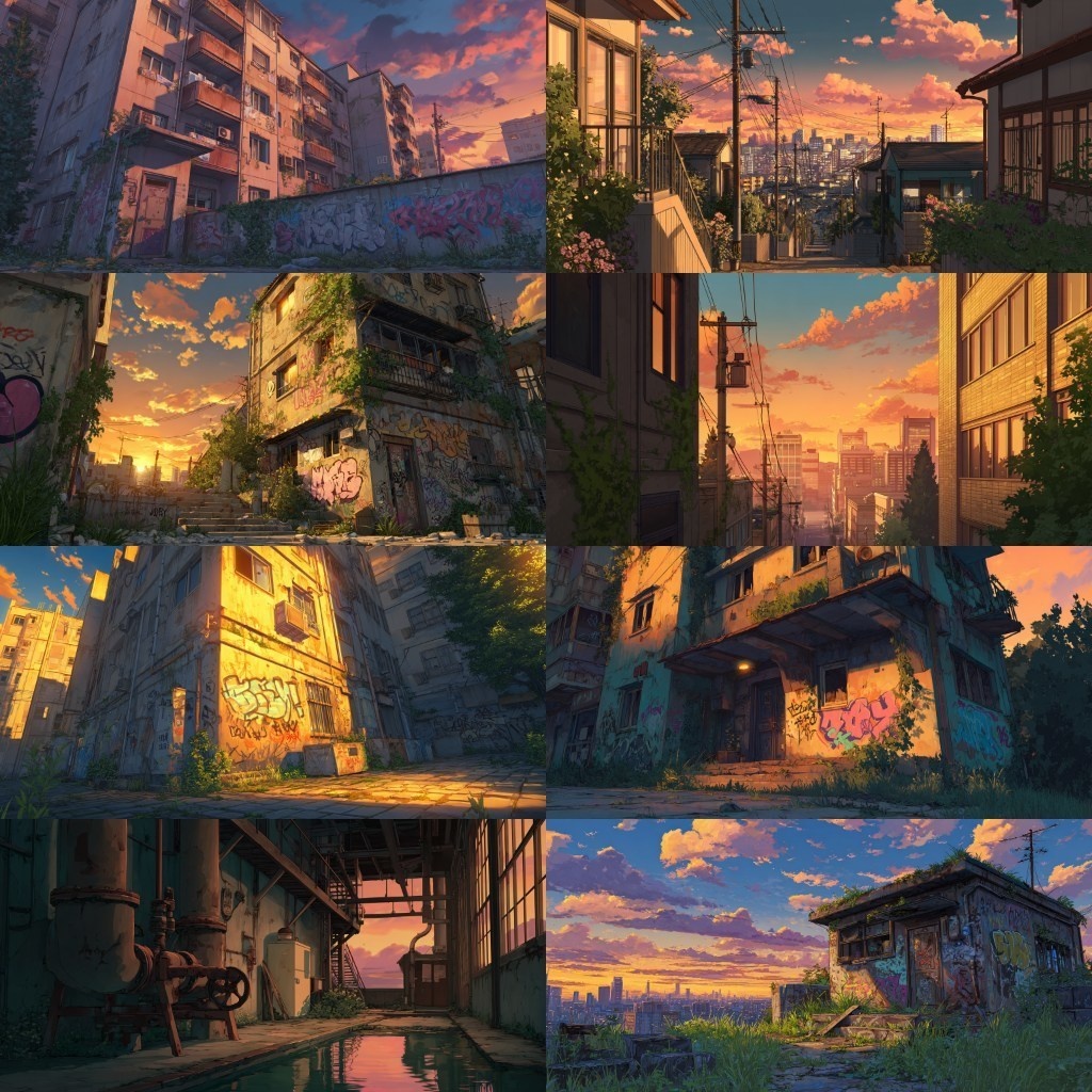 【背景素材】夕方の風景420枚(ノスタルジック,街なか,室内,夕景色)