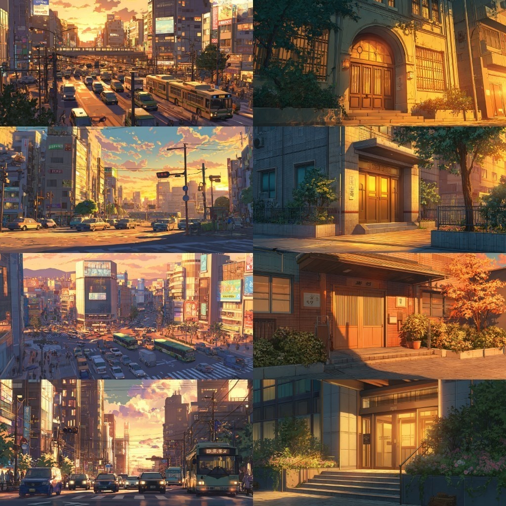 【背景素材】夕方の風景420枚(ノスタルジック,街なか,室内,夕景色)