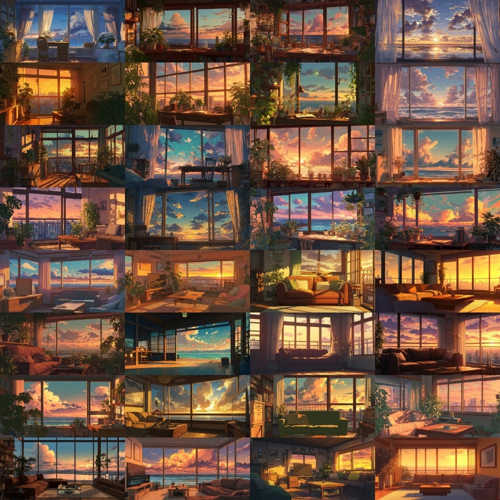 【背景素材】夕方の風景420枚(ノスタルジック,街なか,室内,夕景色)