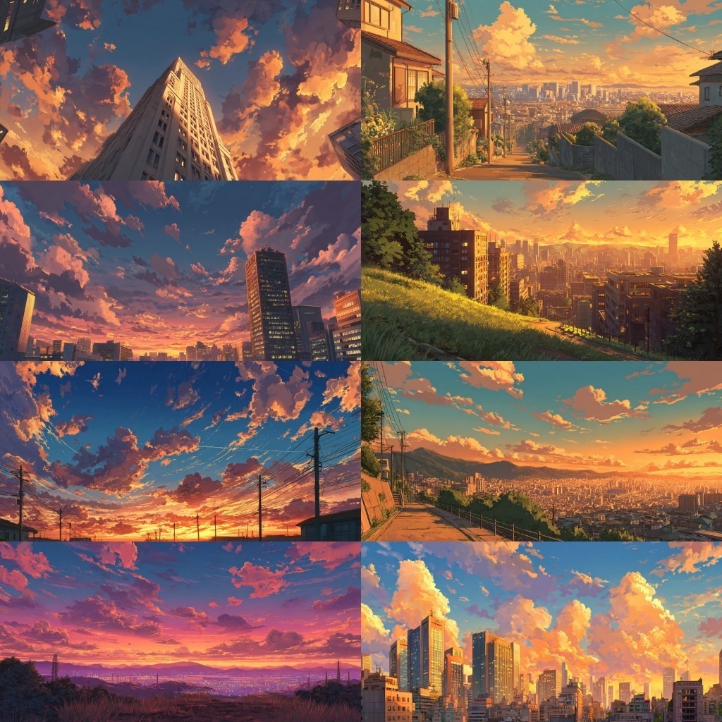 【背景素材】夕方の風景420枚(ノスタルジック,街なか,室内,夕景色)