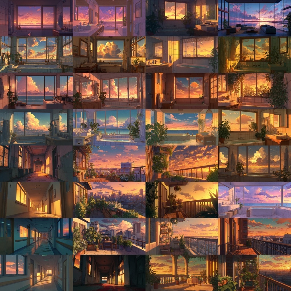 【背景素材】夕方の風景420枚(ノスタルジック,街なか,室内,夕景色)