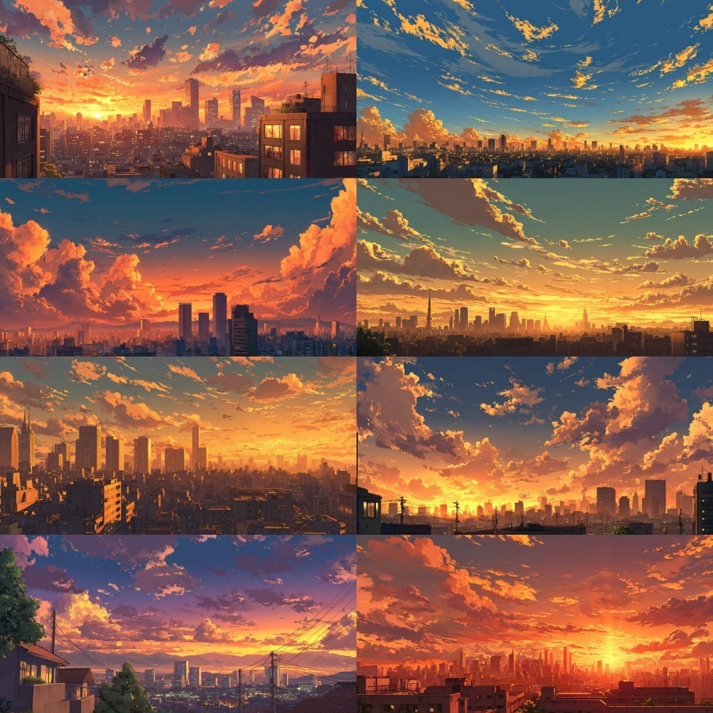 【背景素材】夕方の風景420枚(ノスタルジック,街なか,室内,夕景色)