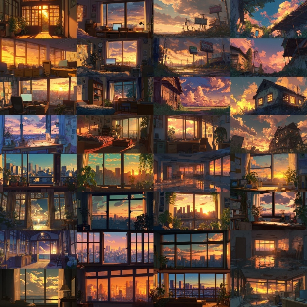 【背景素材】夕方の風景420枚(ノスタルジック,街なか,室内,夕景色)