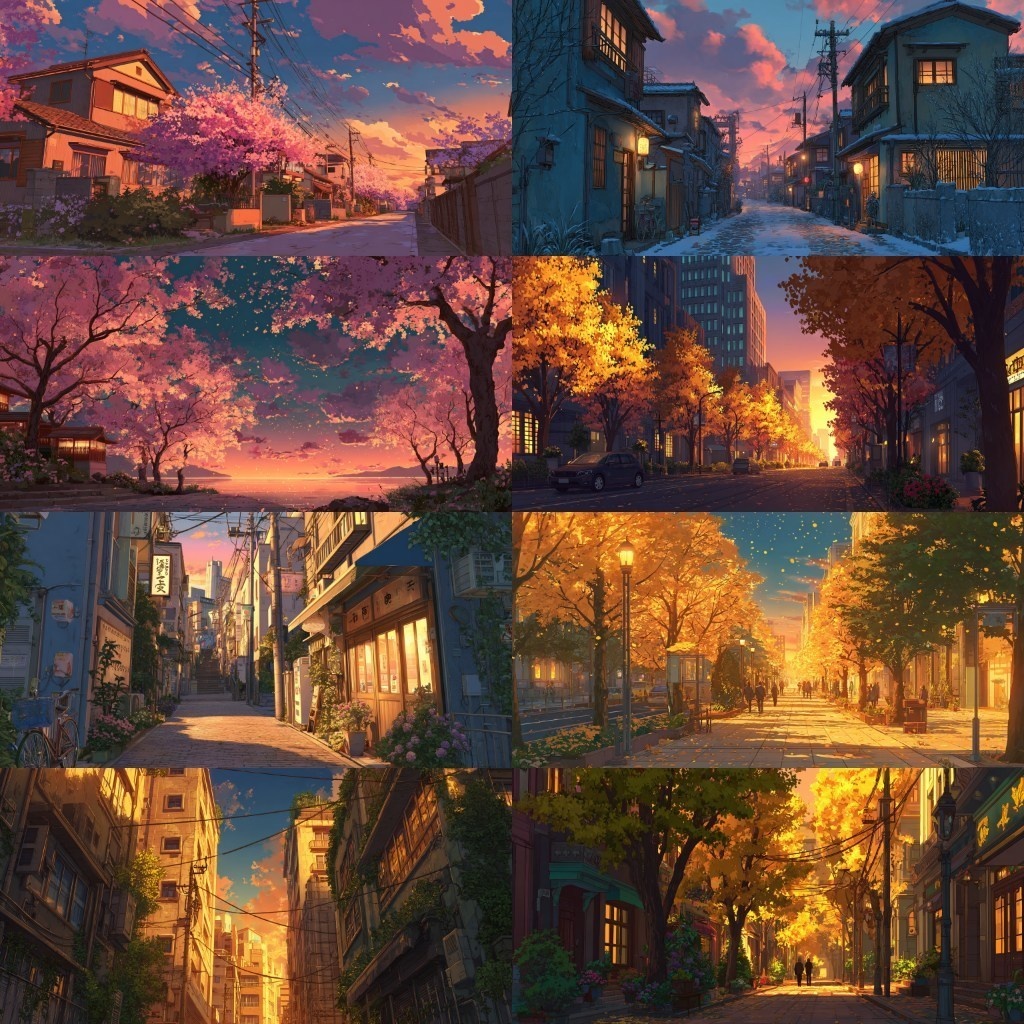 【背景素材】夕方の風景420枚(ノスタルジック,街なか,室内,夕景色)