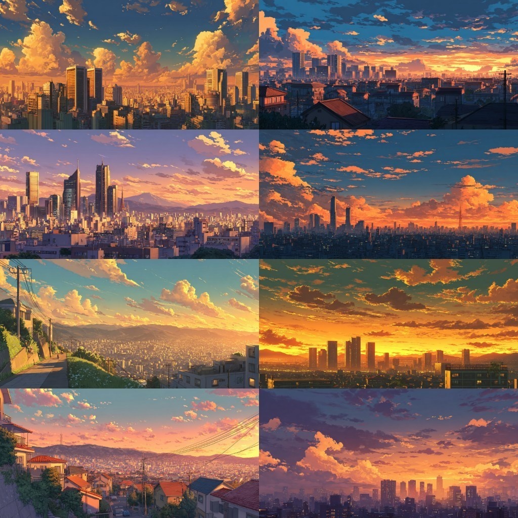 【背景素材】夕方の風景420枚(ノスタルジック,街なか,室内,夕景色)