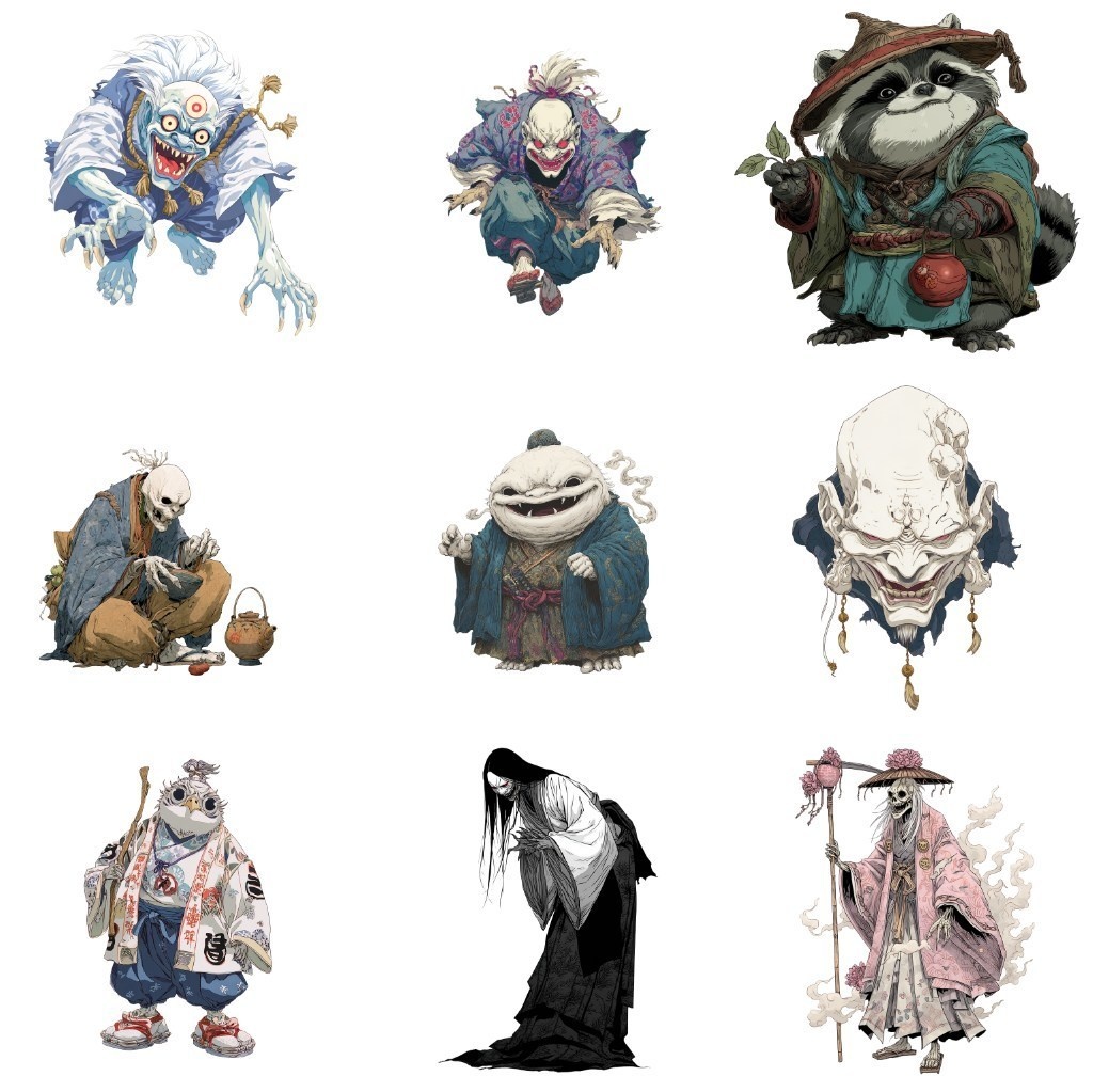 【透過素材】妖怪100枚