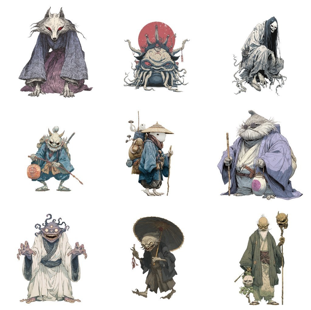 【透過素材】妖怪100枚