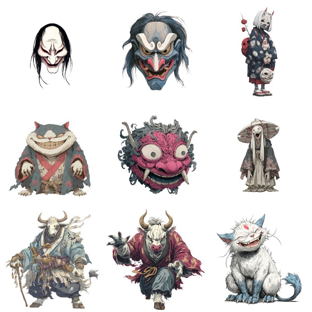 【透過素材】妖怪100枚