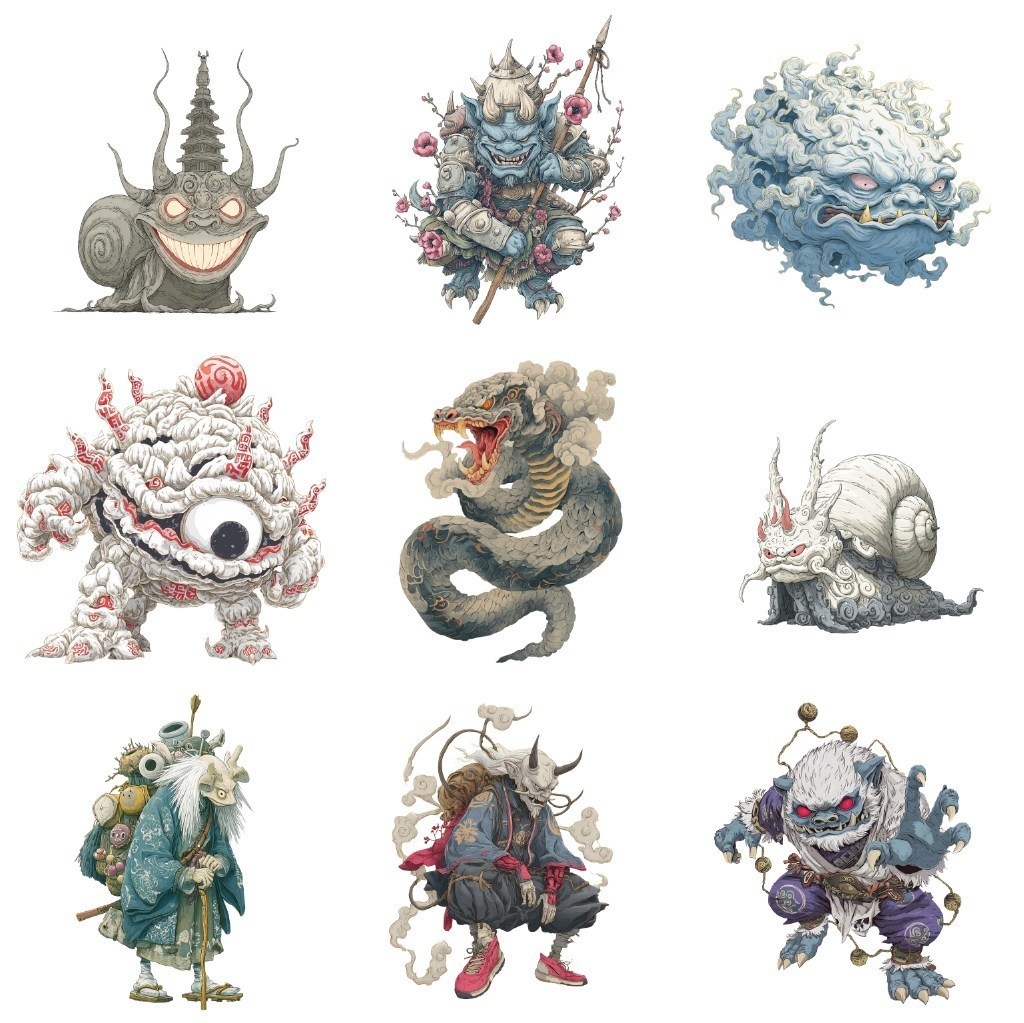 【透過素材】妖怪100枚