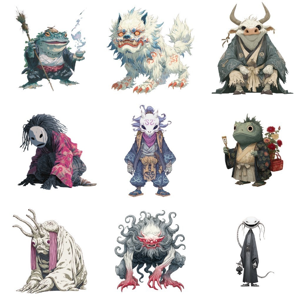 【透過素材】妖怪100枚