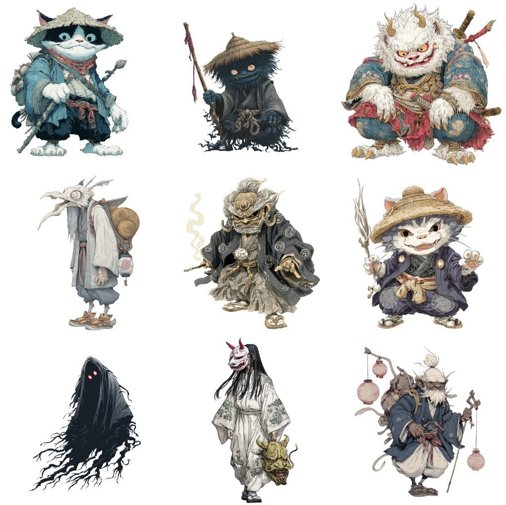 【透過素材】妖怪100枚