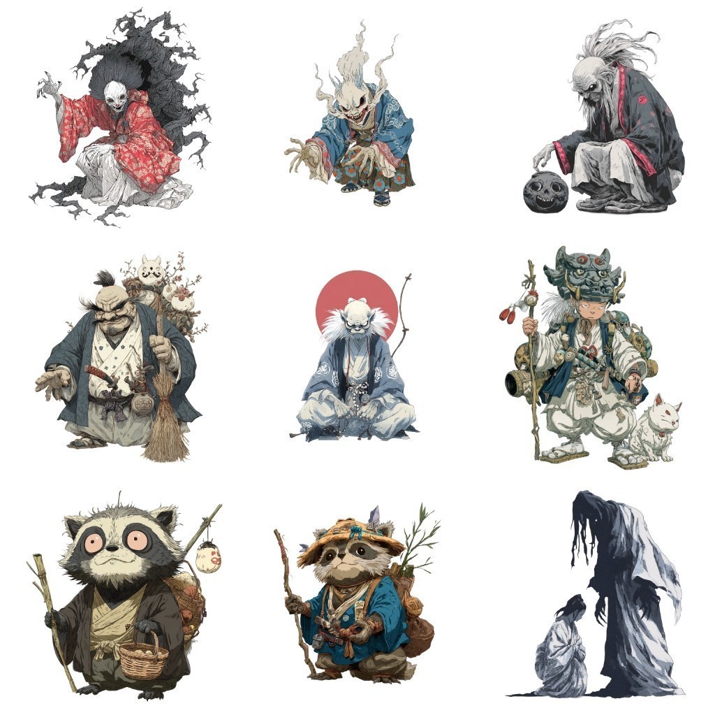 【透過素材】妖怪100枚