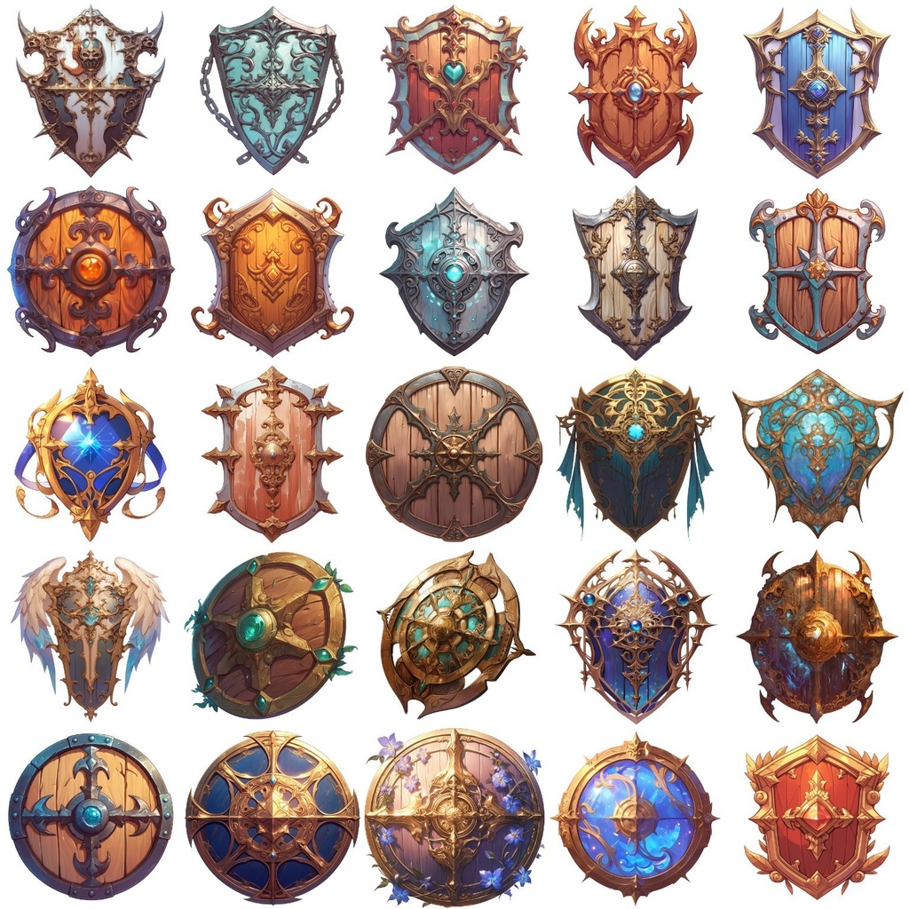 【透過素材】ファンタジー武器・盾370枚