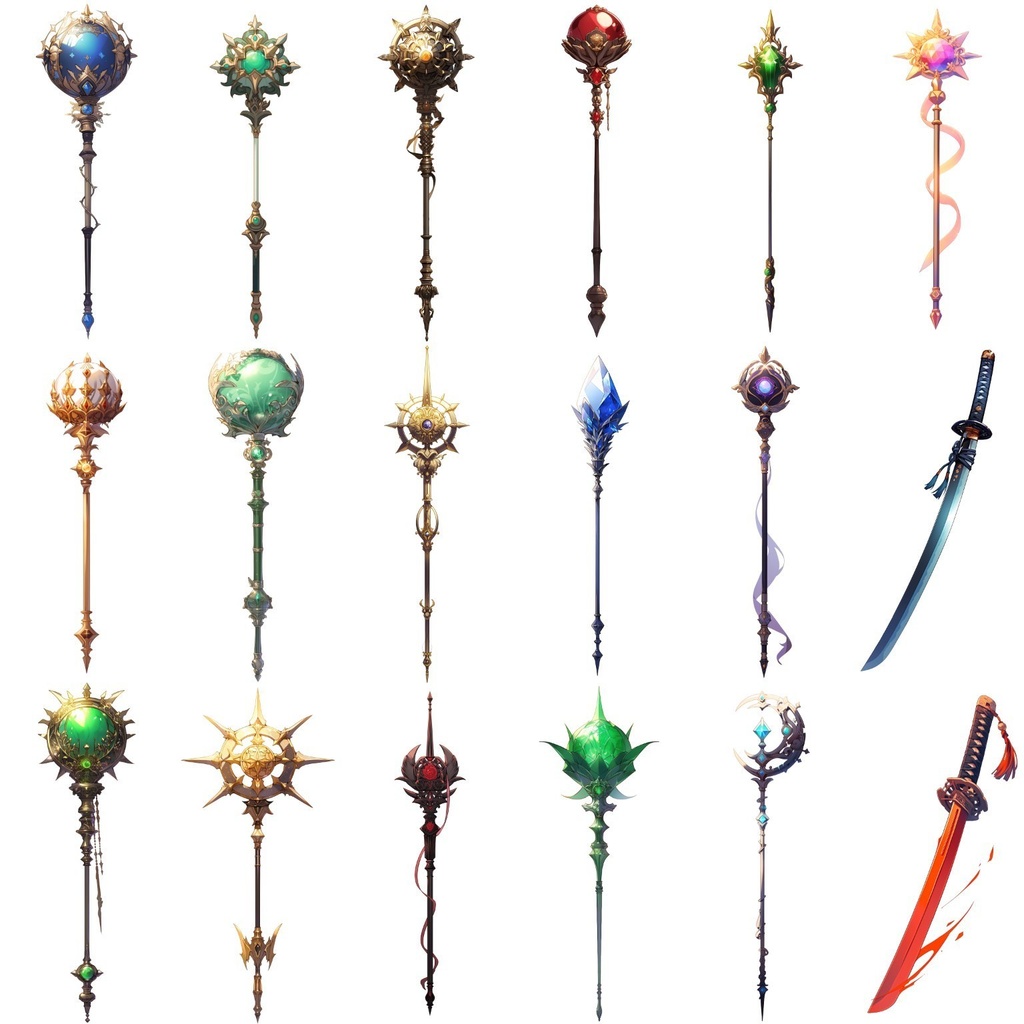 【透過素材】ファンタジー武器・盾370枚