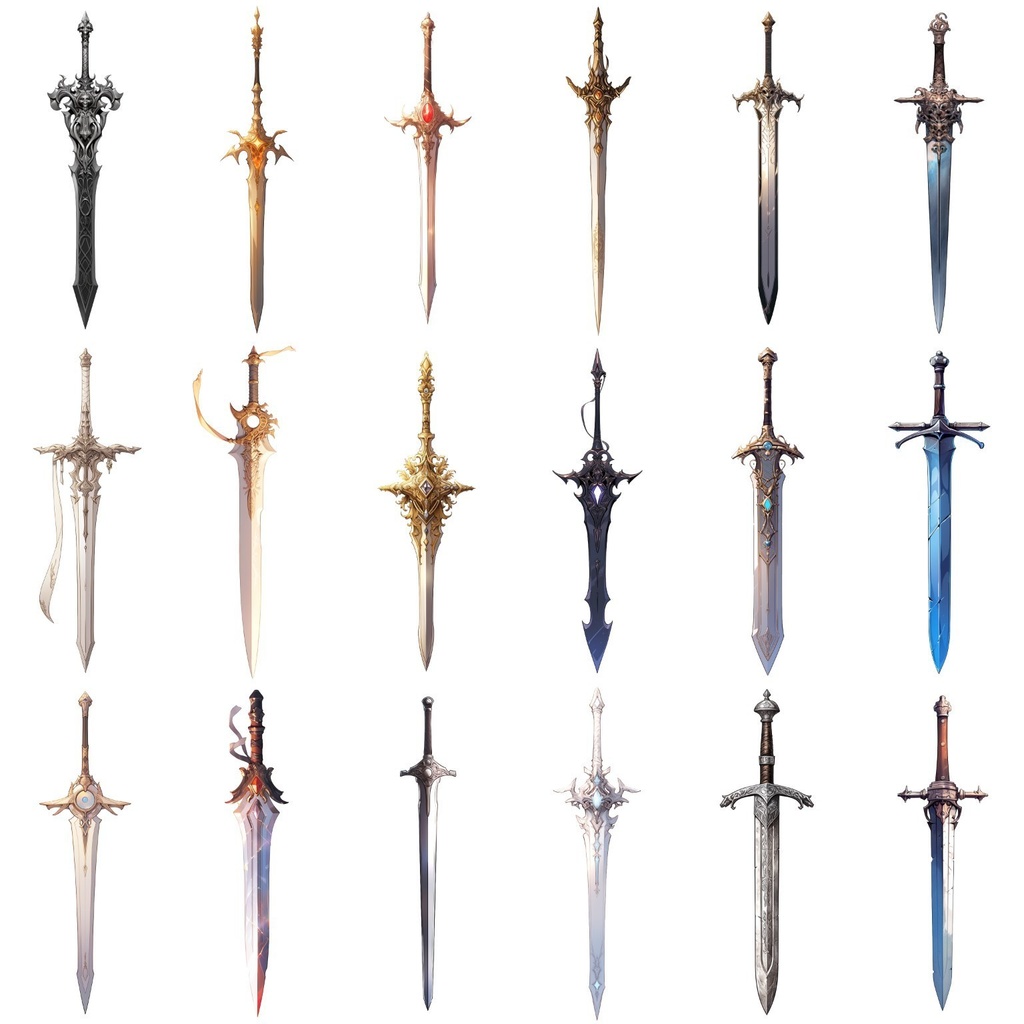 【透過素材】ファンタジー武器・盾370枚