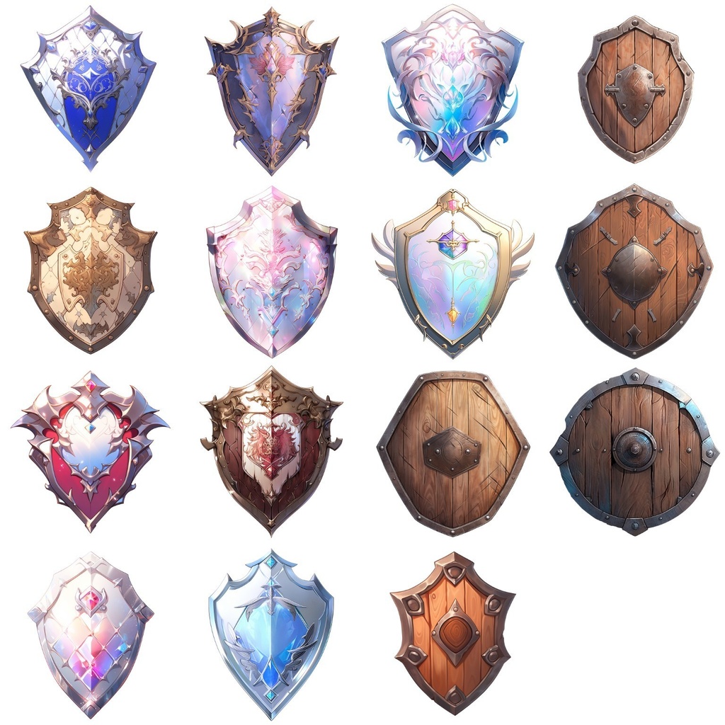 【透過素材】ファンタジー武器・盾370枚