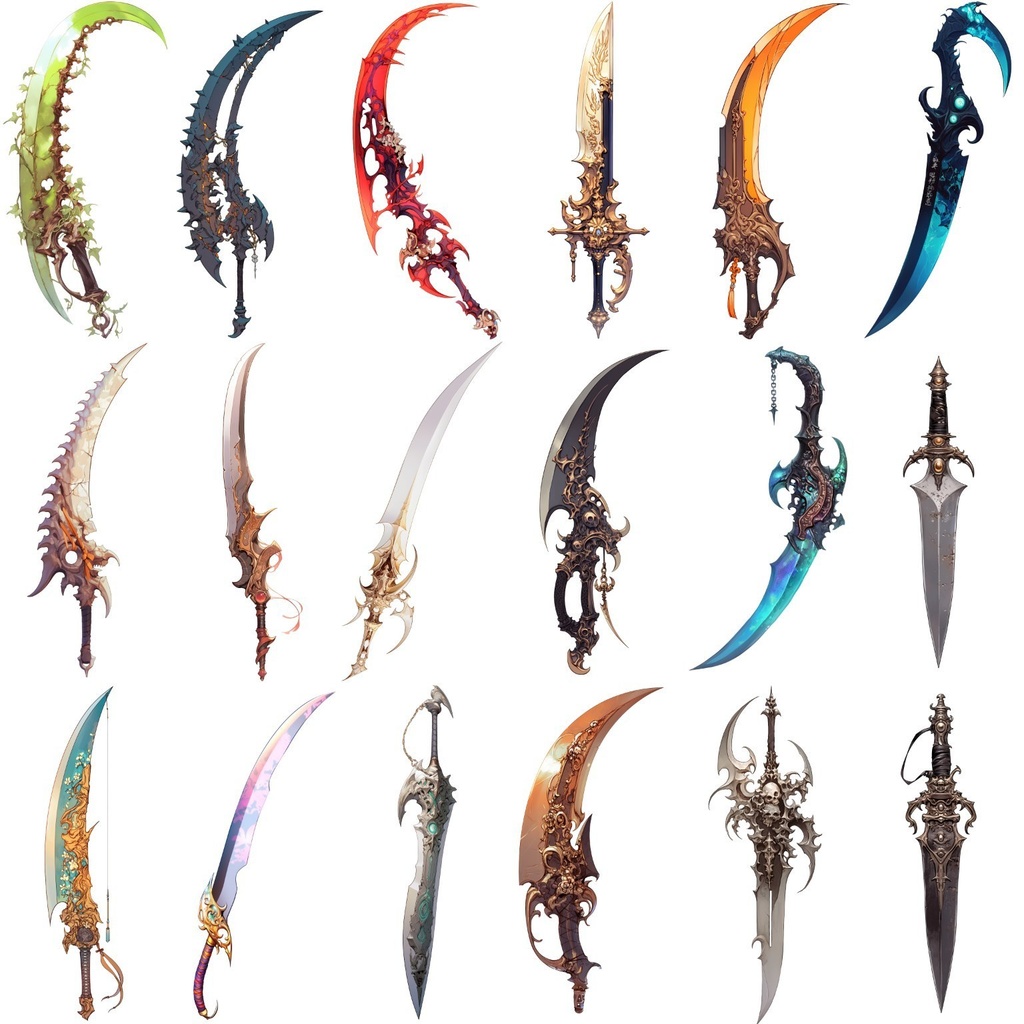 【透過素材】ファンタジー武器・盾370枚