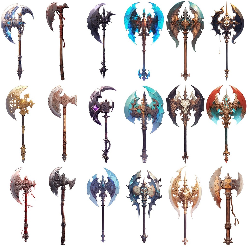 【透過素材】ファンタジー武器・盾370枚