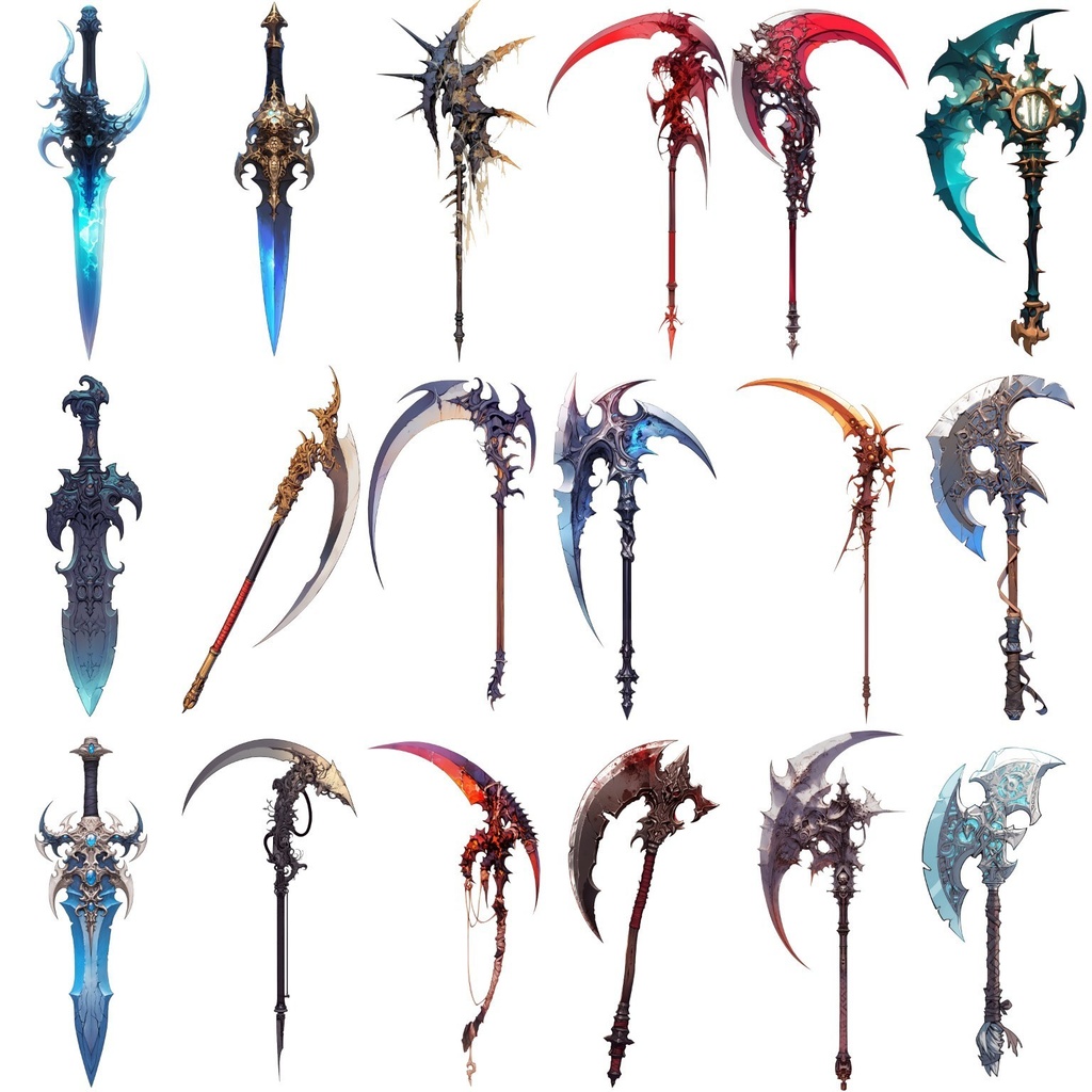 【透過素材】ファンタジー武器・盾370枚