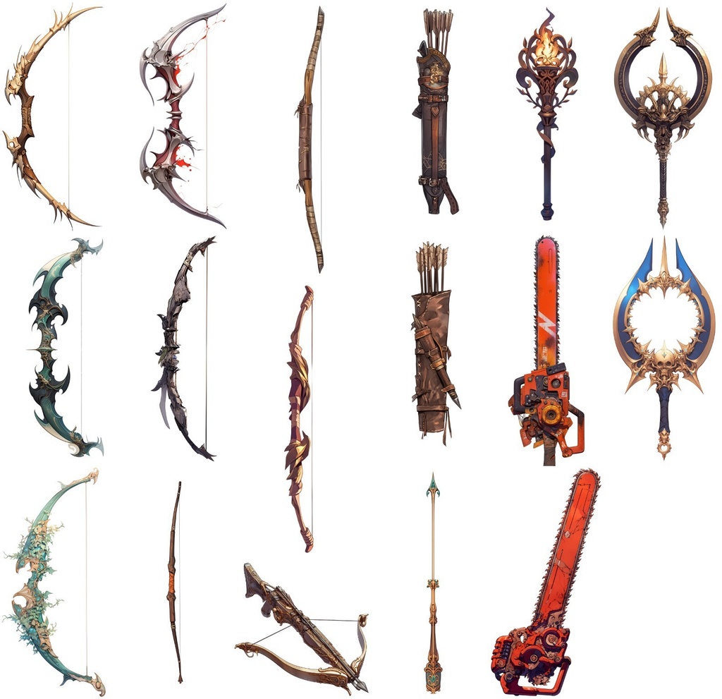 【透過素材】ファンタジー武器・盾370枚