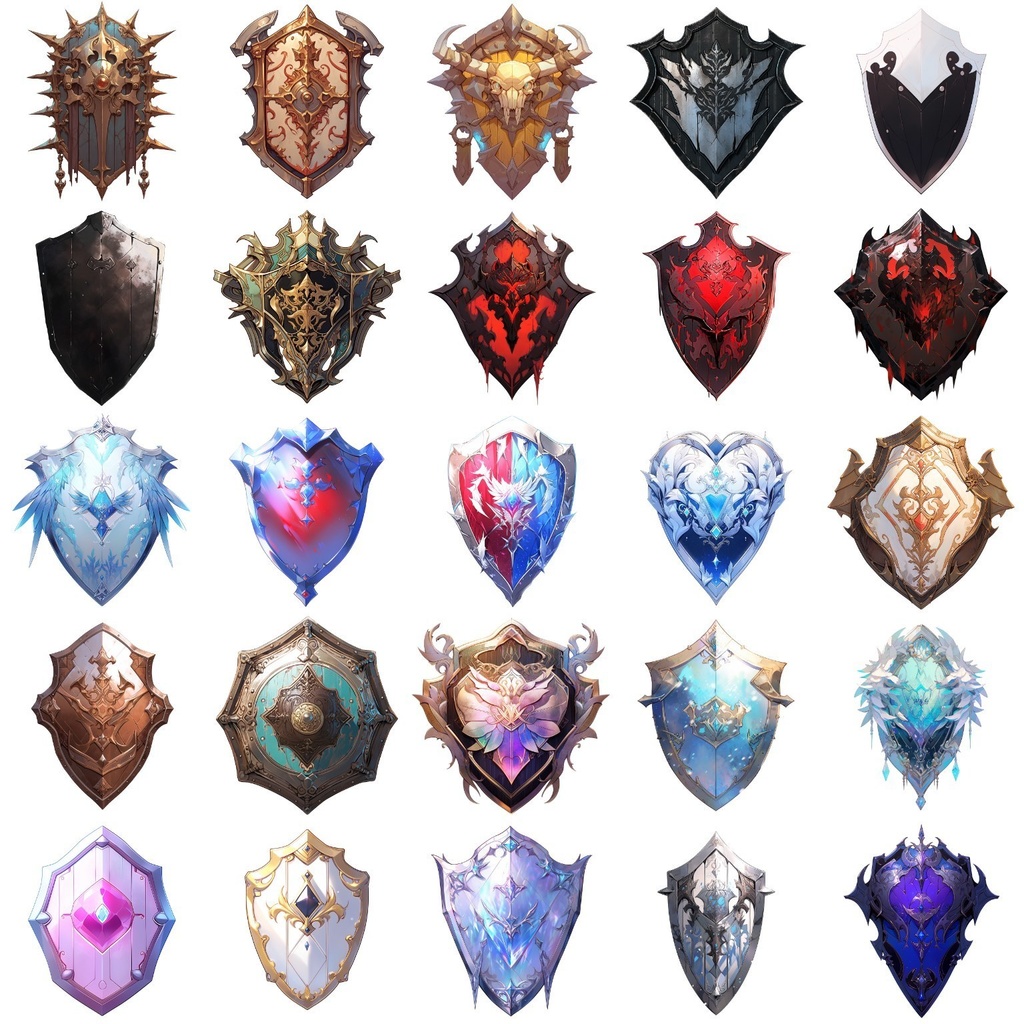 【透過素材】ファンタジー武器・盾370枚