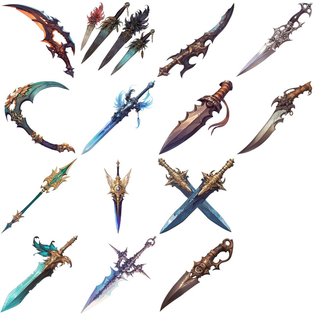 【透過素材】ファンタジー武器・盾370枚