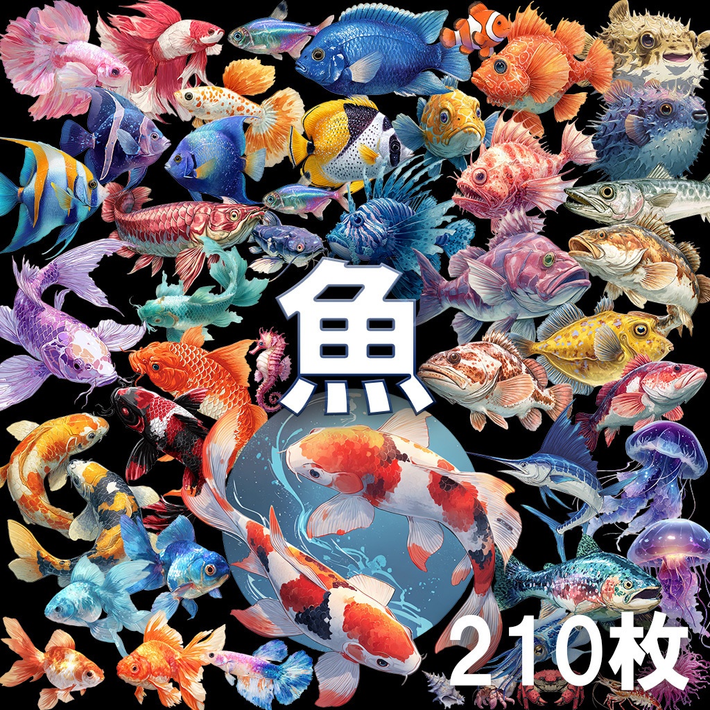 【透過素材】魚・水生生物 210枚