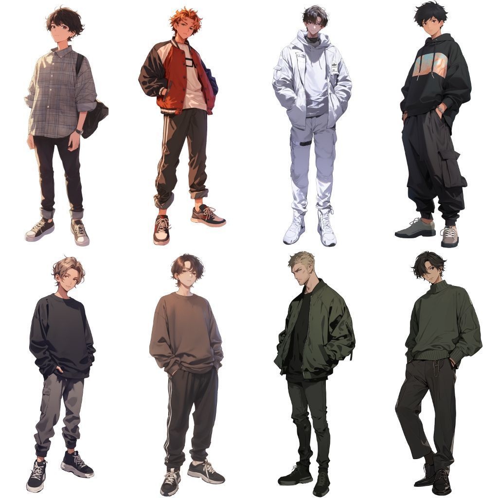 【透過素材】立ち絵・秋服/男性50枚