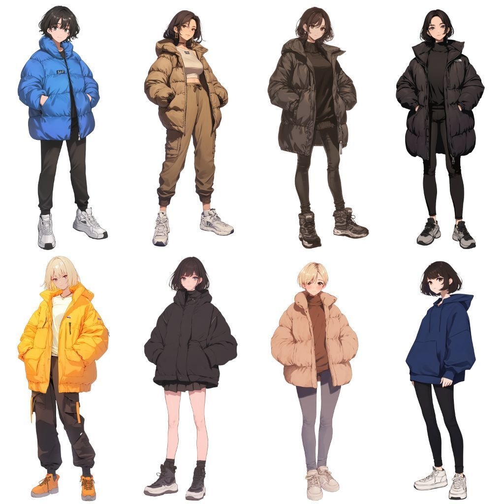 【透過素材】立ち絵・冬服/女性50枚