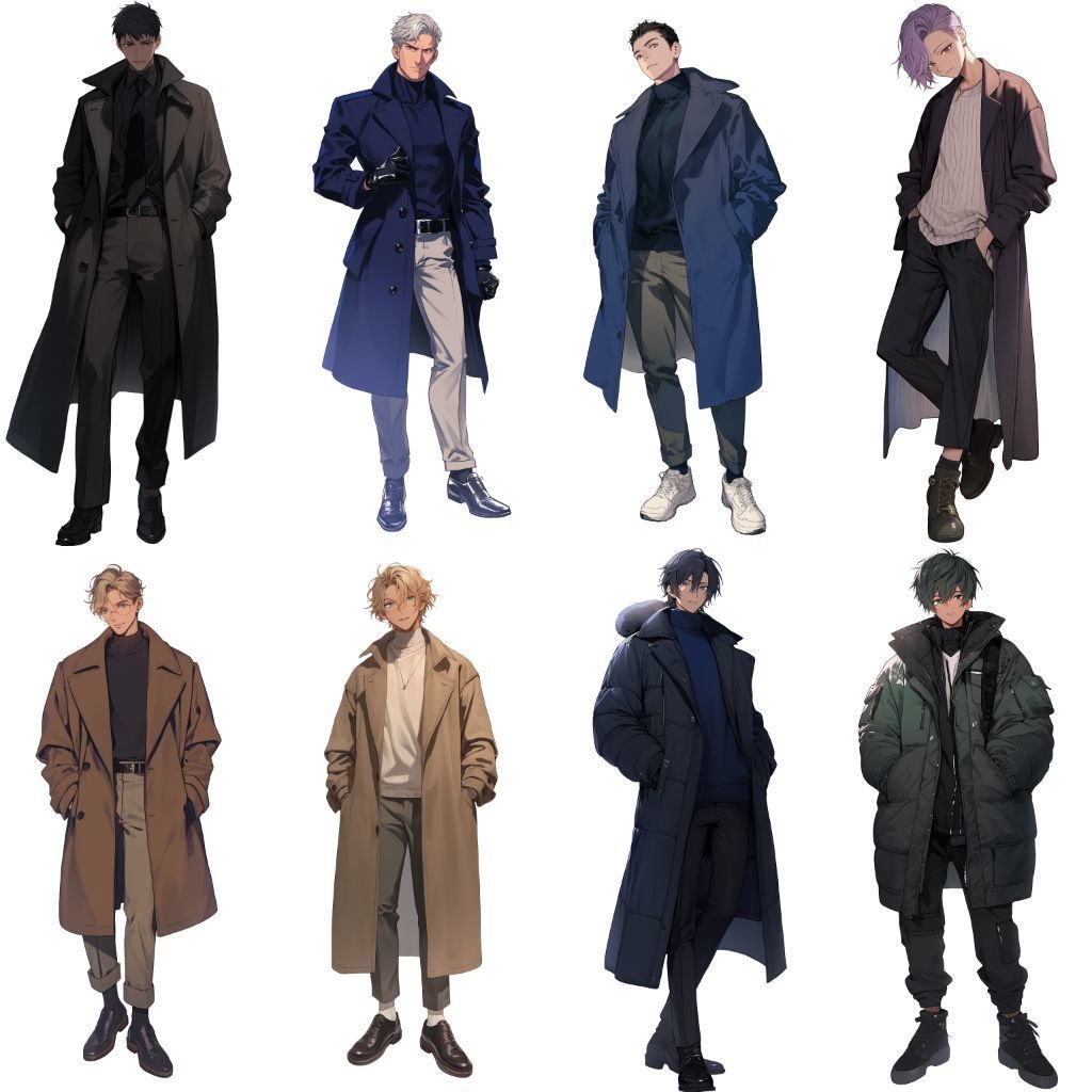 【透過素材】立ち絵・冬服/男性50枚