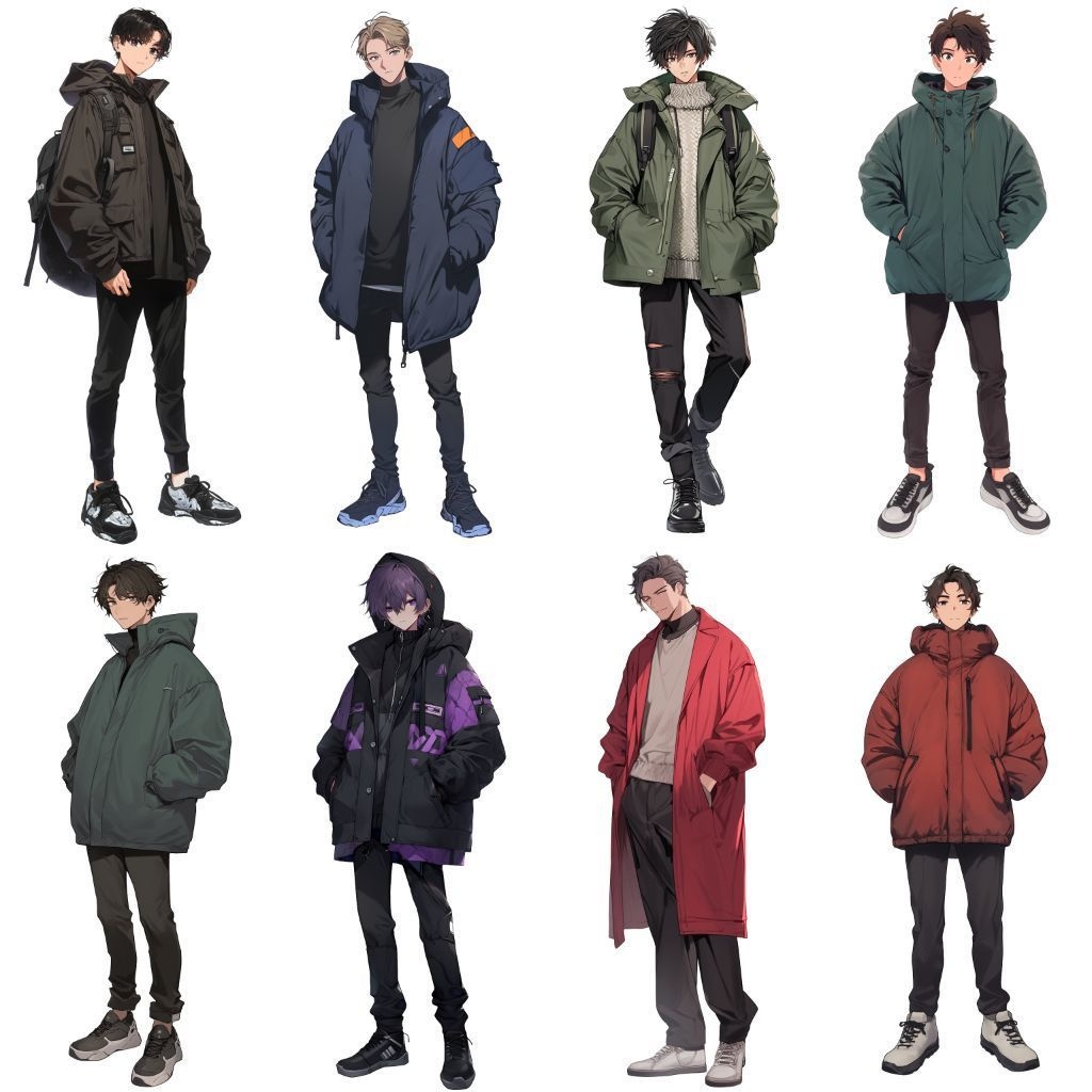 【透過素材】立ち絵・冬服/男性50枚