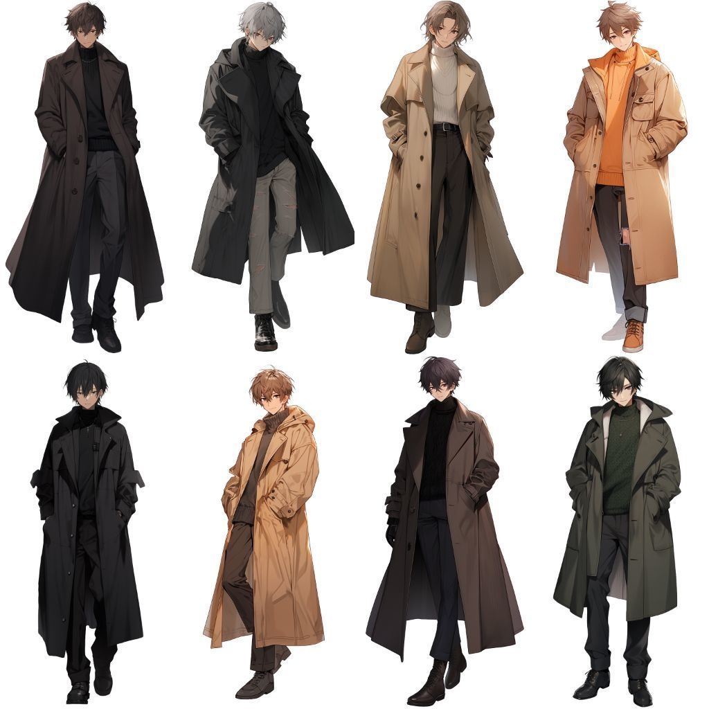 【透過素材】立ち絵・冬服/男性50枚