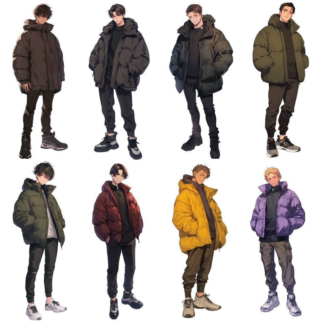 【透過素材】立ち絵・冬服/男性50枚