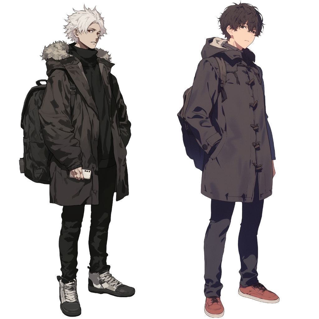 【透過素材】立ち絵・冬服/男性50枚