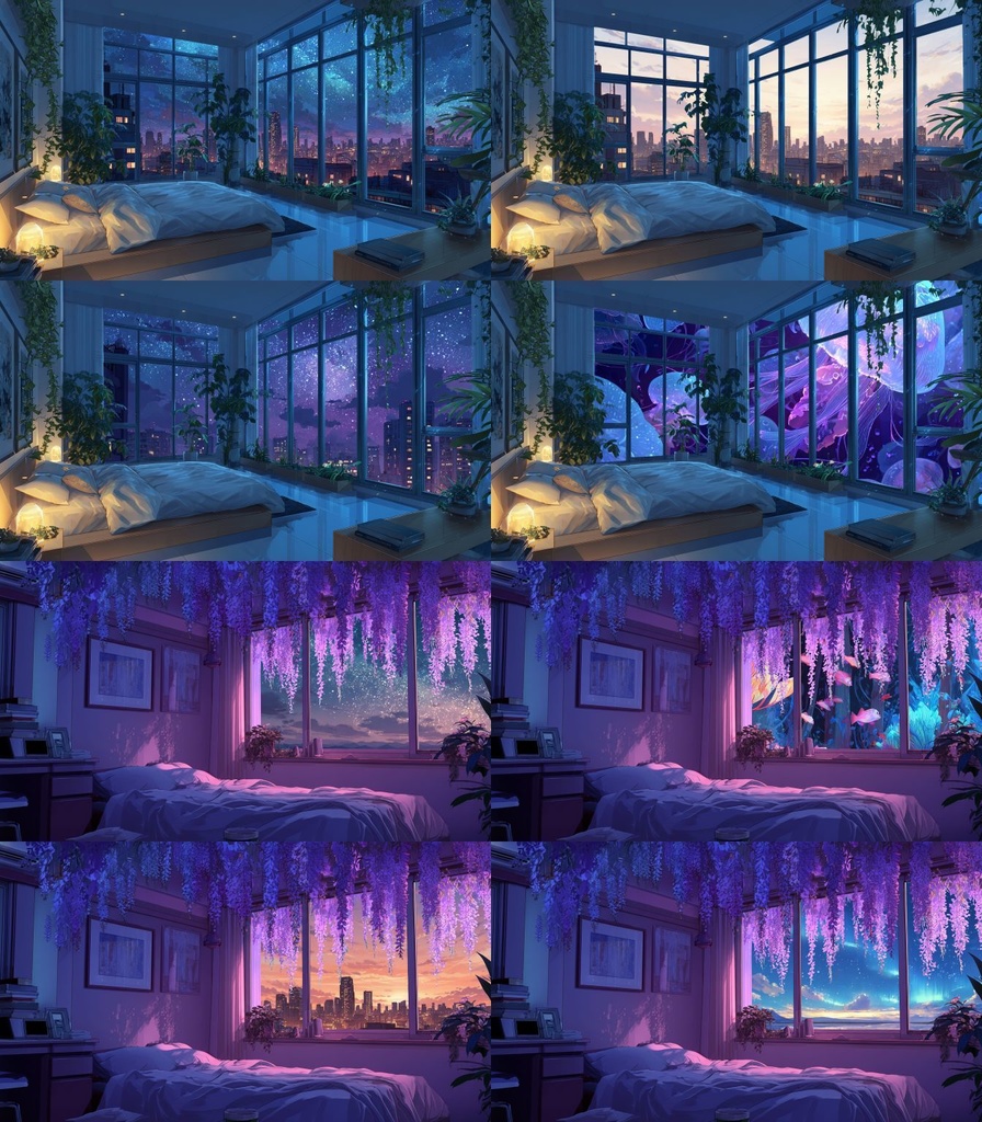 【透過素材】窓だけ透過50枚(部屋、学校、宇宙船、電車内、カフェ)