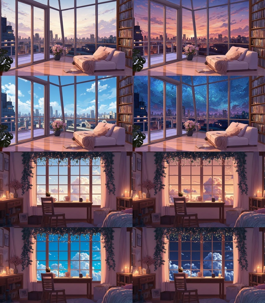 【透過素材】窓だけ透過50枚(部屋、学校、宇宙船、電車内、カフェ)