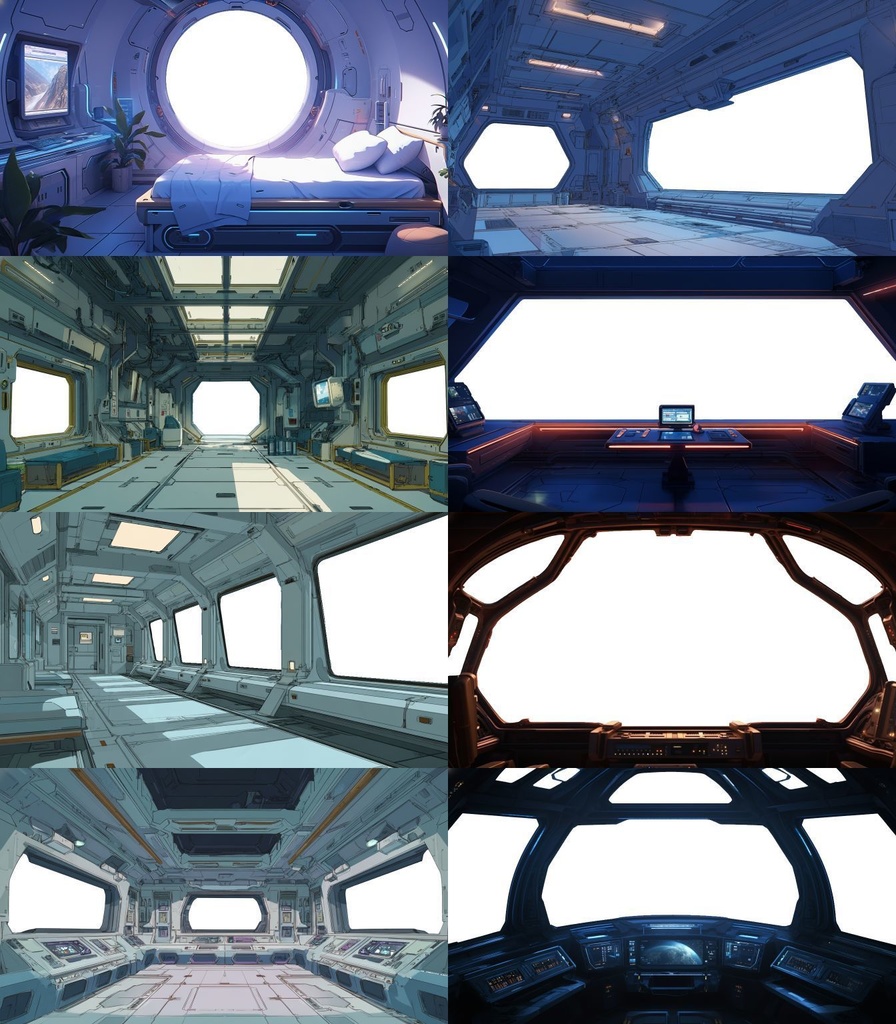 【透過素材】窓だけ透過50枚(部屋、学校、宇宙船、電車内、カフェ)