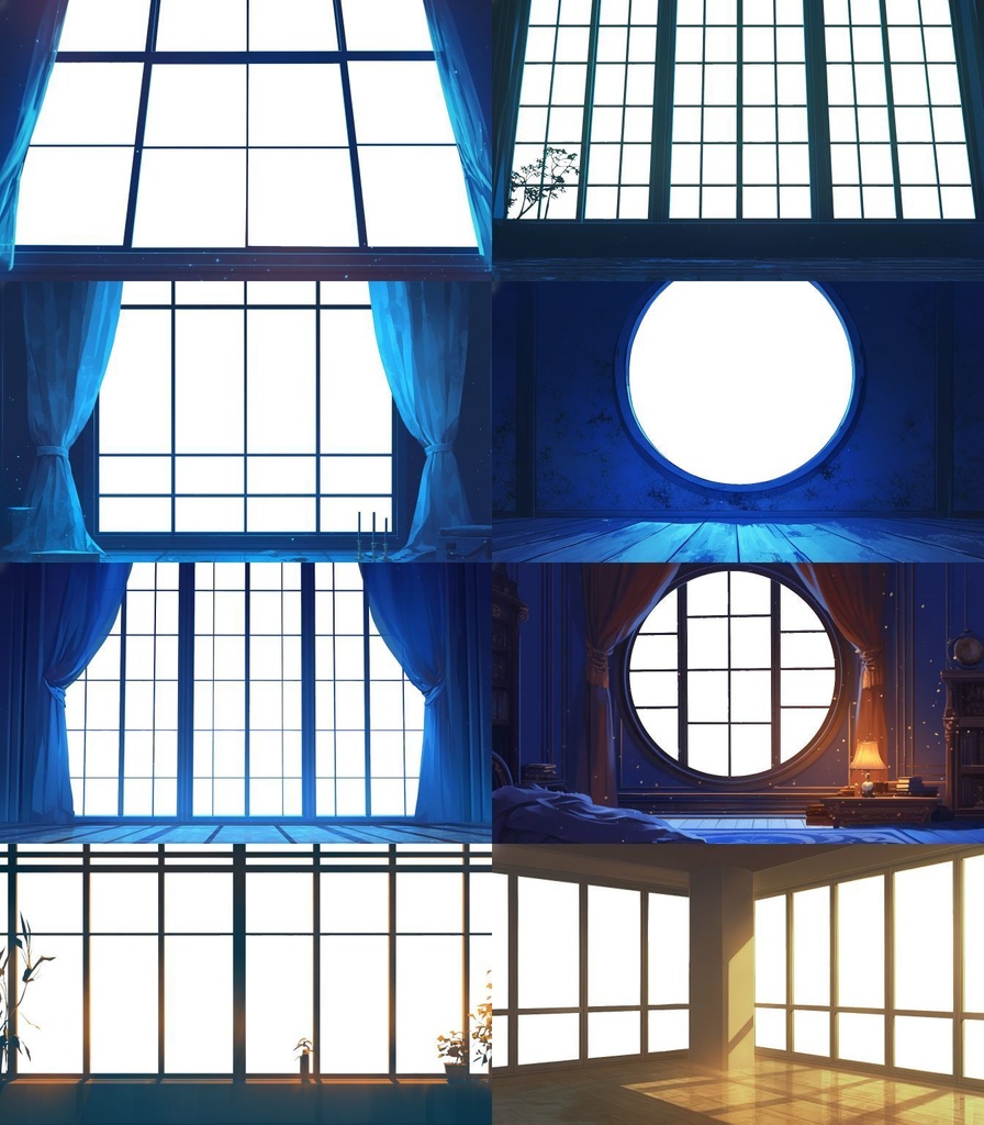 【透過素材】窓だけ透過50枚(部屋、学校、宇宙船、電車内、カフェ)