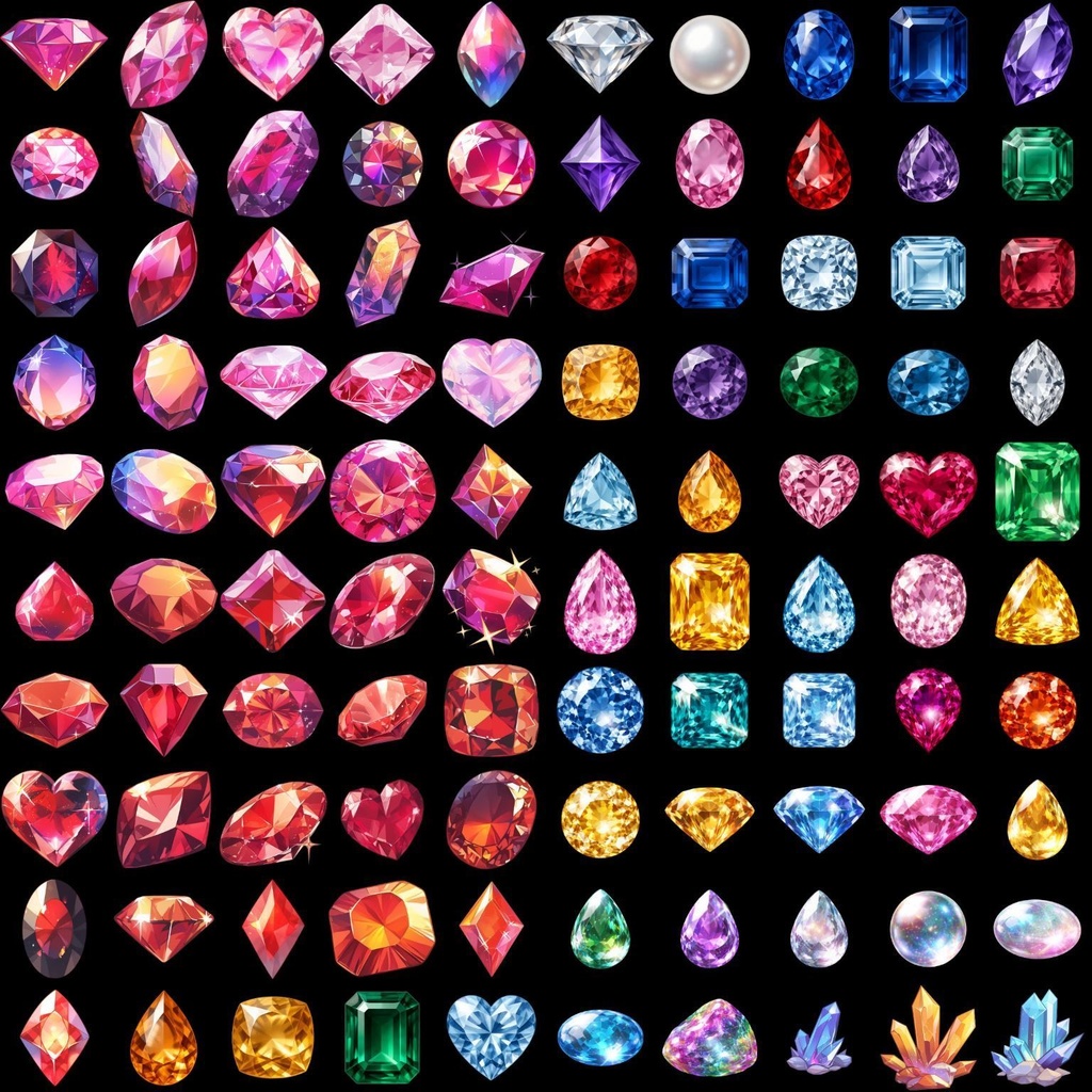 【透過素材】宝石540枚