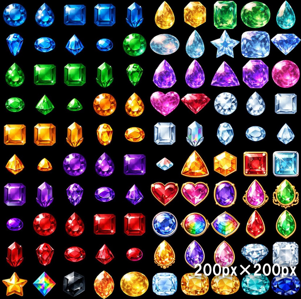 【透過素材】宝石540枚