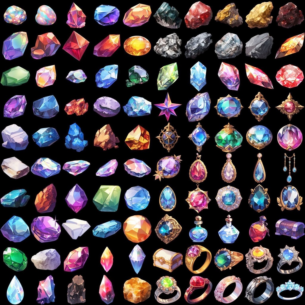 【透過素材】宝石540枚